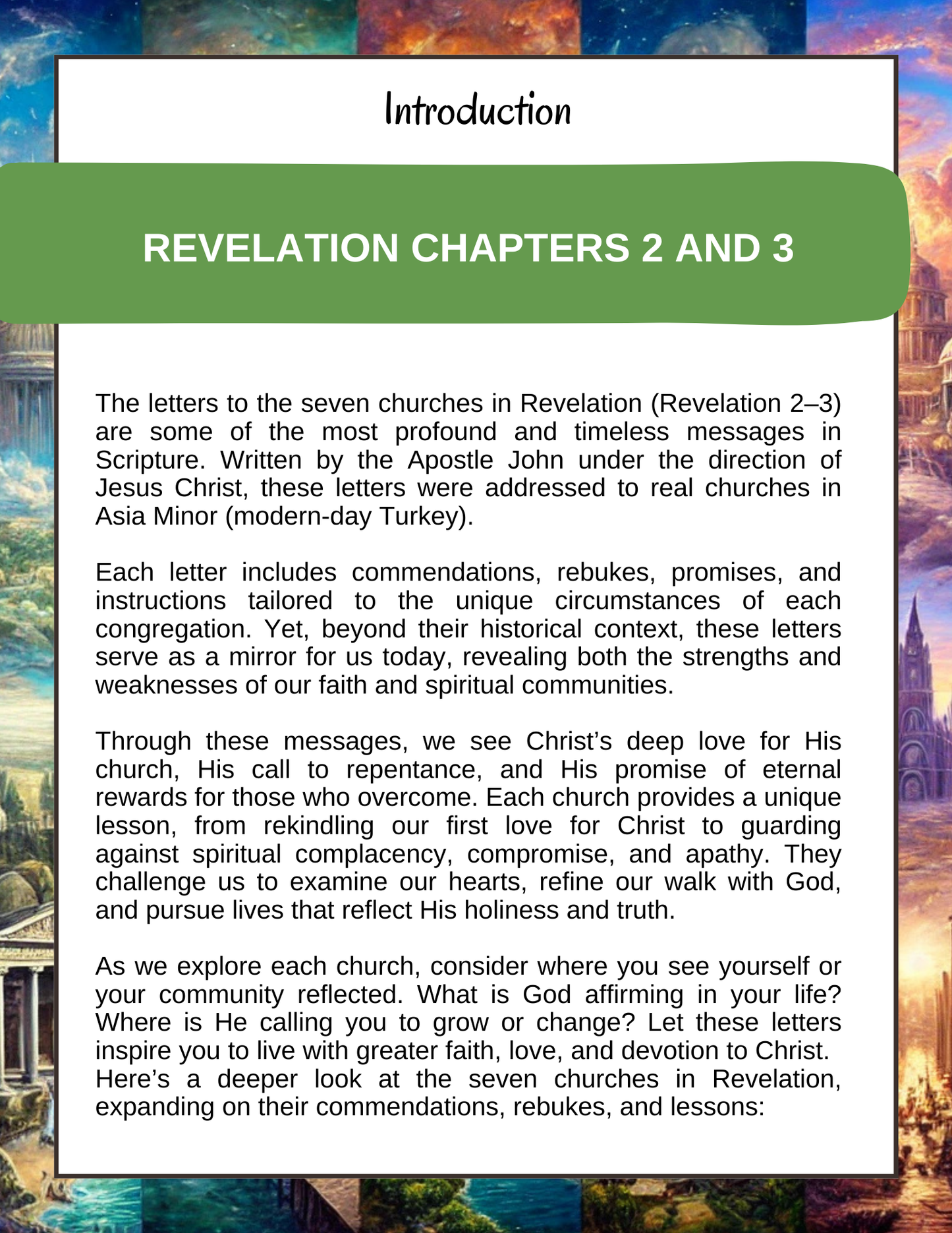 Timeless Lessons from the Seven Churches of Revelation